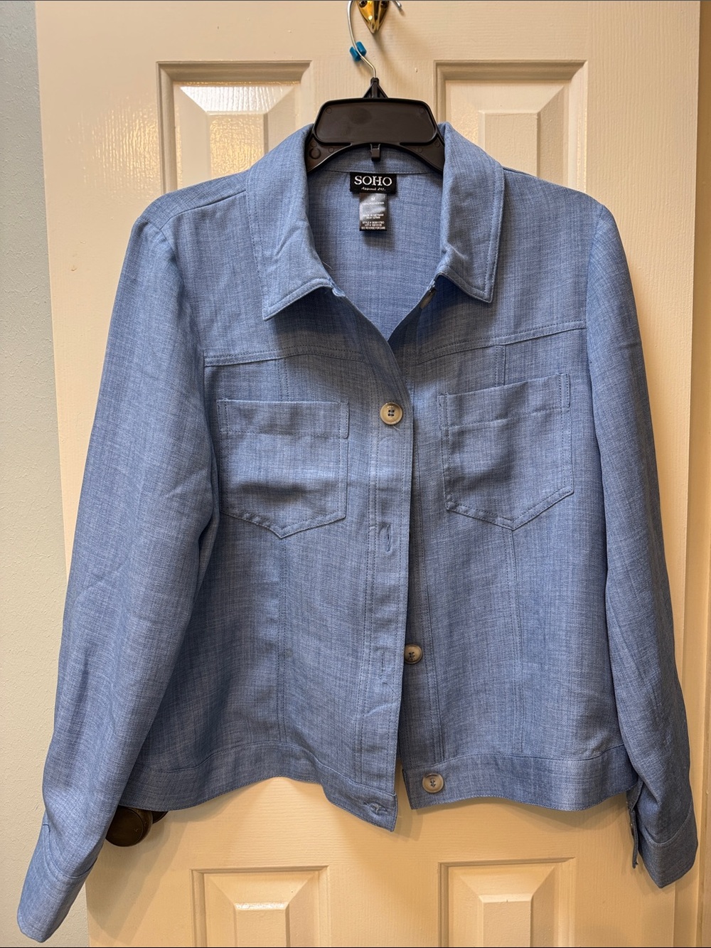 Soho Light Blue Denim-Style Women's Jacket